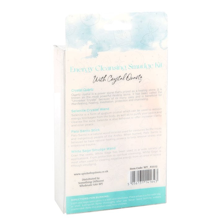 White Sage, Palo Santo & Clear Quartz Smudge Kit – For Cleansing, Protection & Inner Healing