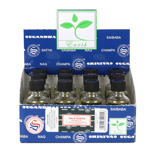 Set of 12 Palo Santo Fragrance Oils by Satya – Sacred Cleansing & Spiritual Renewal