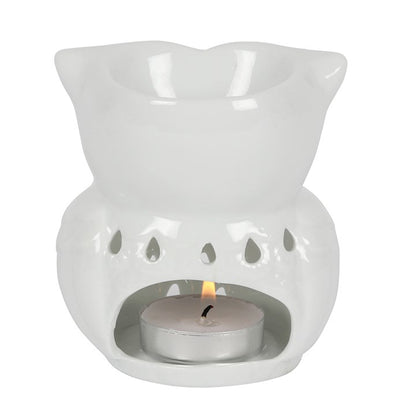 White Owl Oil Burner – Ceramic Aroma & Wax Melt Burner for Wisdom & Intuition