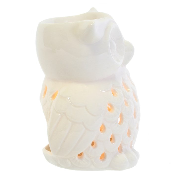 White Owl Oil Burner – Ceramic Aroma & Wax Melt Burner for Wisdom & Intuition