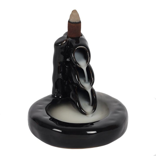 Bamboo Waterfall Backflow Incense Burner – Flowing Smoke Meditation Vessel