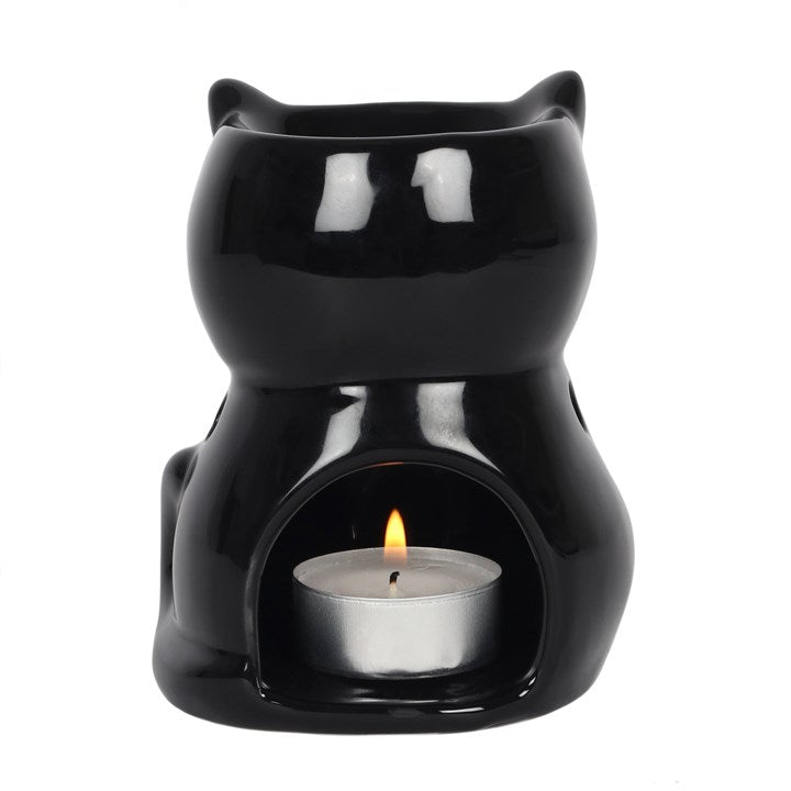 Black Cat Oil Burner – Ceramic Aroma & Wax Melt Burner for Mystical Home Décor