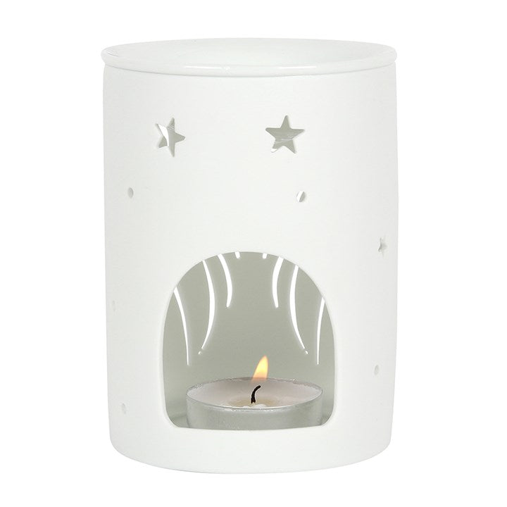 White Angel Wing Oil Burner – Ceramic Wax & Fragrance Diffuser for Peace & Protection