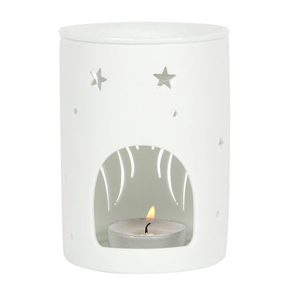 White Angel Wing Oil Burner – Ceramic Wax & Fragrance Diffuser for Peace & Protection