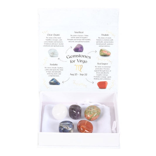 Virgo Zodiac Crystal Tumblestone Gift Set – Balance, Clarity & Protection