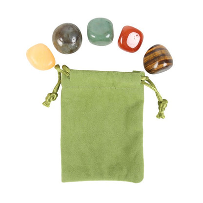 Leo Zodiac Crystal Set – 5 Healing Tumble stones for Courage, Success & Transformation
