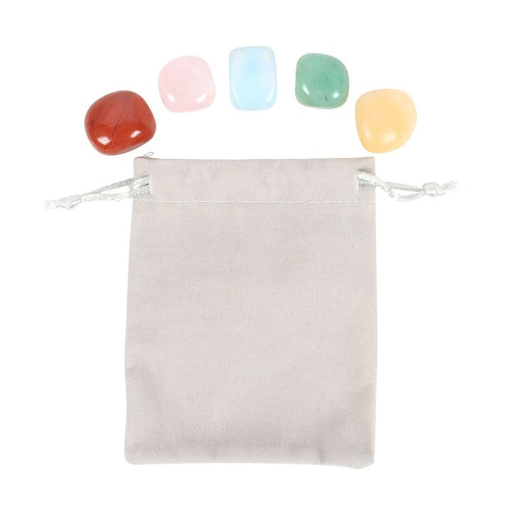 Cancer Zodiac Crystal Set – 5 Healing Tumblestones for Love, Protection & Intuition