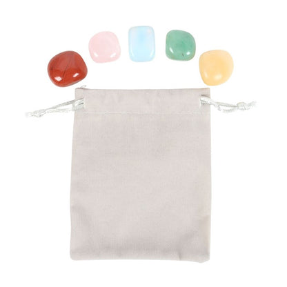 Cancer Zodiac Crystal Set – 5 Healing Tumblestones for Love, Protection & Intuition