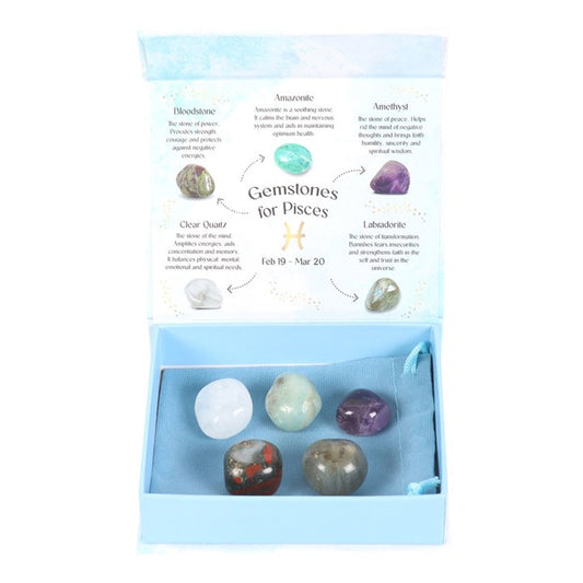 Pisces Crystal Healing Set – Intuition, Creativity & Emotional Balance (Set of 5 Tumble stones)