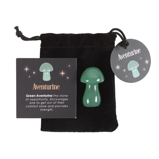 Aventurine Crystal Mushroom – Magical Healing Stone for Strength, Bravery & Spiritual Growth