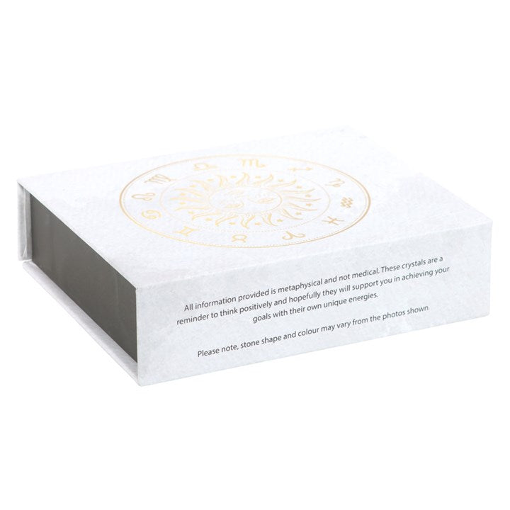 Scorpio Zodiac Crystal Gift Set – Smokey Quartz, Obsidian, Labradorite, Red Jasper & Clear Quartz in Luxury Box