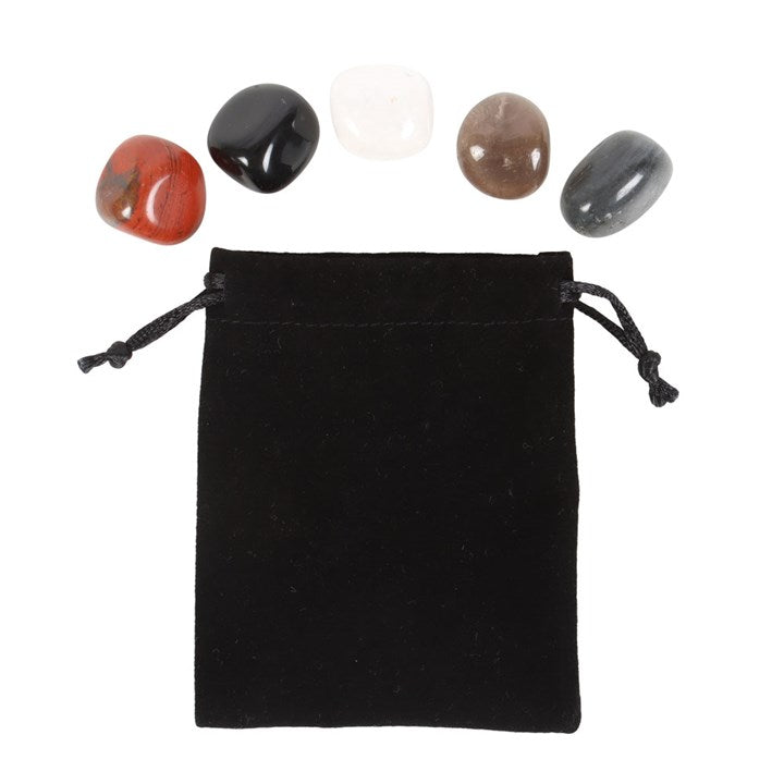 Scorpio Zodiac Crystal Gift Set – Smokey Quartz, Obsidian, Labradorite, Red Jasper & Clear Quartz in Luxury Box
