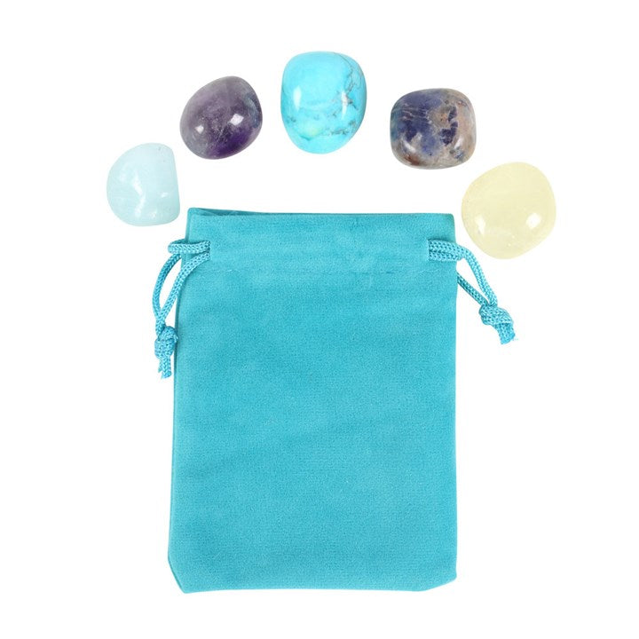 Sagittarius Zodiac Crystal Set – 5 Healing Tumblestones for Intuition, Peace & Adventure