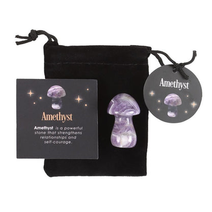 Amethyst Crystal Mushroom – Magical Healing Stone for Courage, Love & Positive Energy