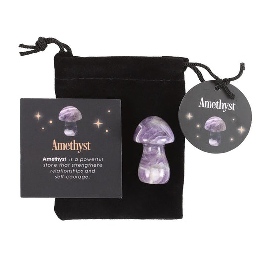Amethyst Crystal Mushroom – Magical Healing Stone for Courage, Love & Positive Energy