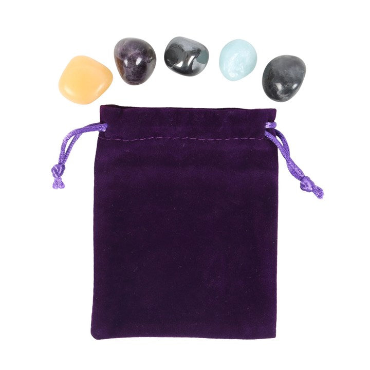 Aquarius Zodiac Crystal Set – 5 Healing Tumblestones for Innovation, Transformation & Spiritual Balance