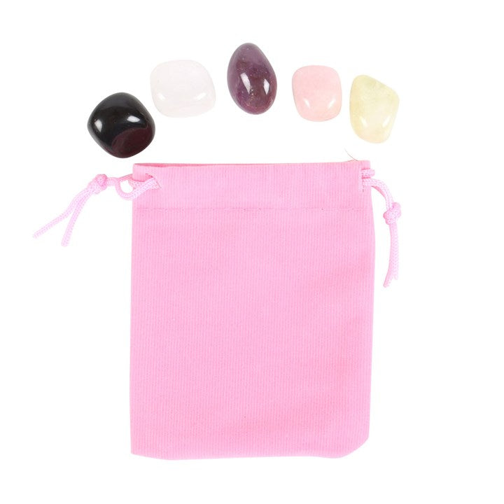 Aries Zodiac Crystal Set – 5 Healing Tumblestones for Passion, Clarity & Balance
