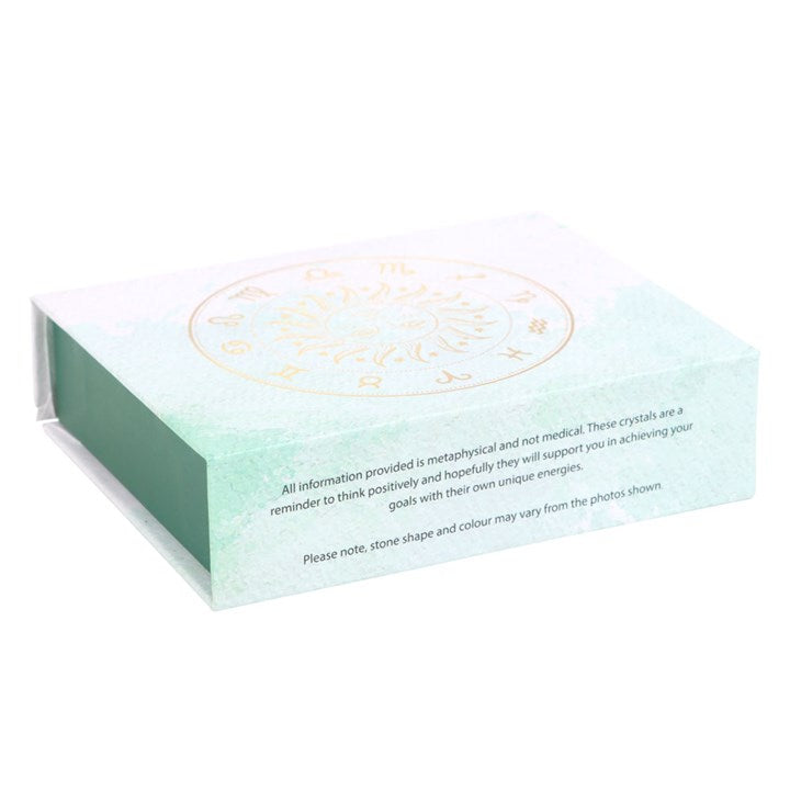 Libra Zodiac Crystal Gift Set – Bloodstone, Aventurine, Amethyst, Tiger’s Eye & Lemon Quartz in Luxury Box