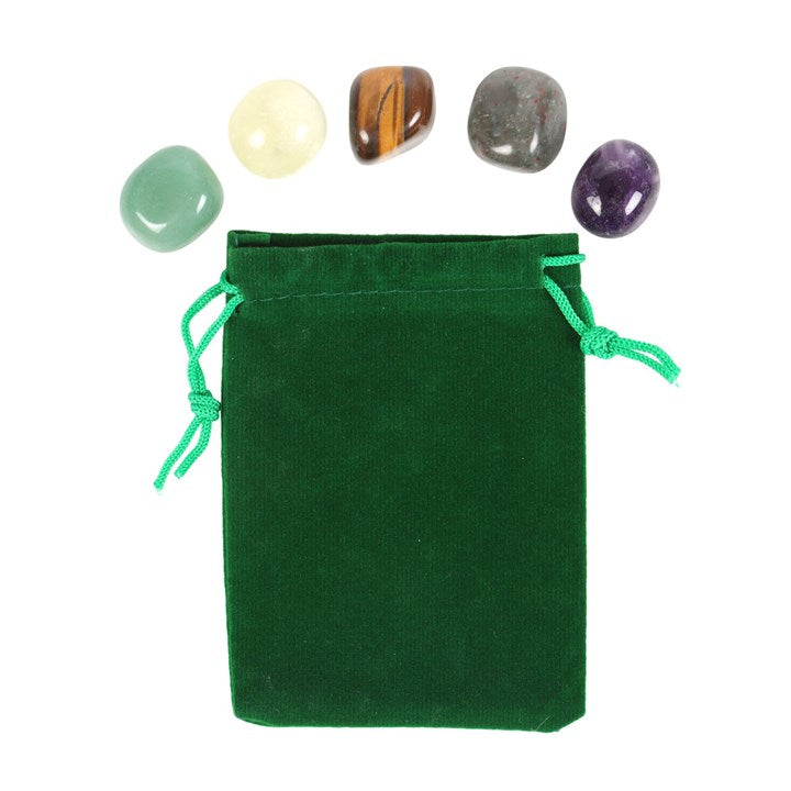 Libra Zodiac Crystal Gift Set – Bloodstone, Aventurine, Amethyst, Tiger’s Eye & Lemon Quartz in Luxury Box