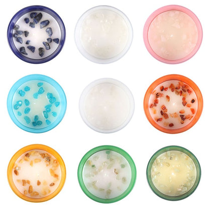 Set of 12 Zodiac Gemstone Candles – Astrology Crystal Chip Candles for Each Star Sign