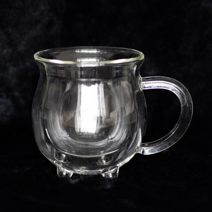 Glass Cauldron Mug – Double-Walled Insulated Witchy Drinkware