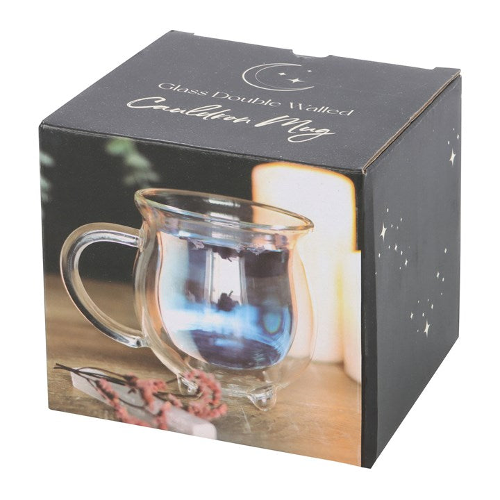 Glass Cauldron Mug – Double-Walled Insulated Witchy Drinkware
