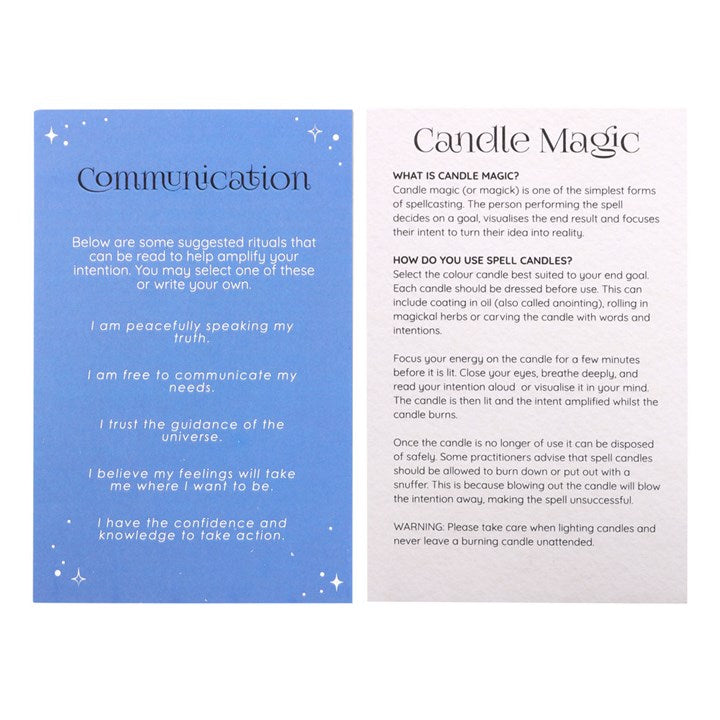 Pack of 12 Blue Communication Spell Candles – Confidence & Clarity Ritual Candles