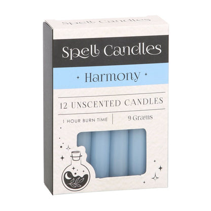 Pack of 12 Light Blue Harmony Spell Candles – Balance & Peace Ritual Candles