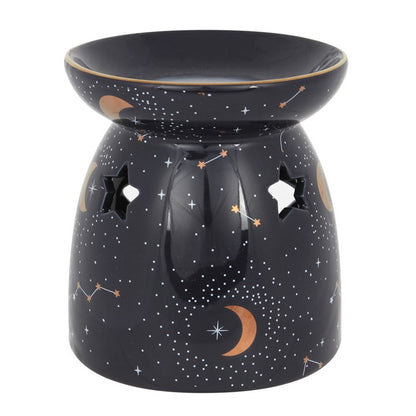 Purple Constellation Oil Burner – Celestial Aroma Burner with Gold Star Design