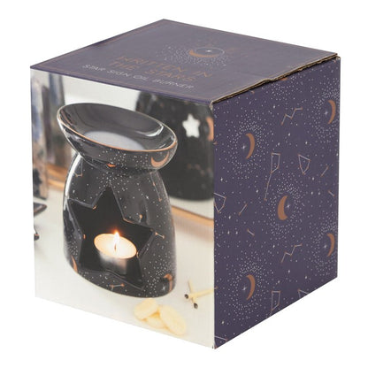 Purple Constellation Oil Burner – Celestial Aroma Burner with Gold Star Design