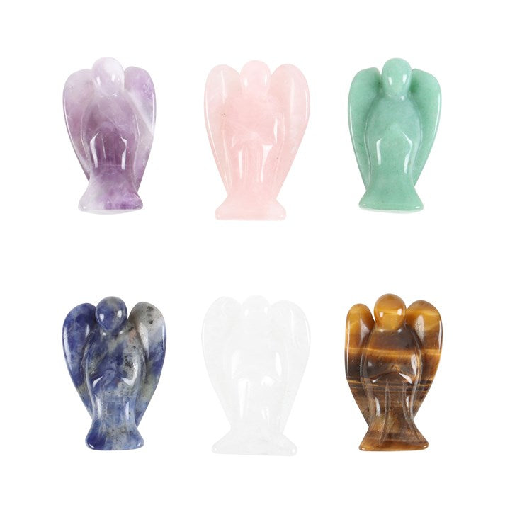 Set of 24 Healing Crystal Angels – Sodalite, Tiger’s Eye, Rose Quartz, Amethyst, Aventurine & Clear Quartz