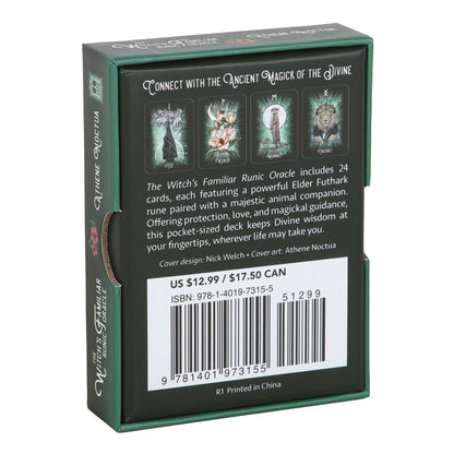 The Witch’s Familiar Runic Oracle – 24-Card Animal Spirit Deck & Guidebook by Athene Noctua