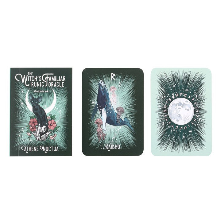The Witch’s Familiar Runic Oracle – 24-Card Animal Spirit Deck & Guidebook by Athene Noctua