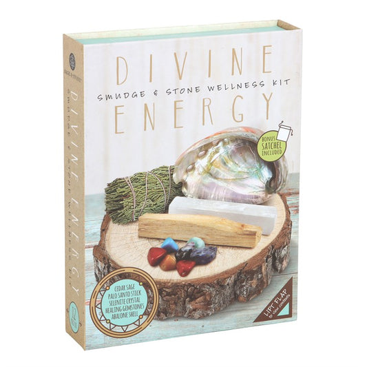Divine Energy Smudge & Stone Wellness Kit – Complete Cleansing and Meditation Set