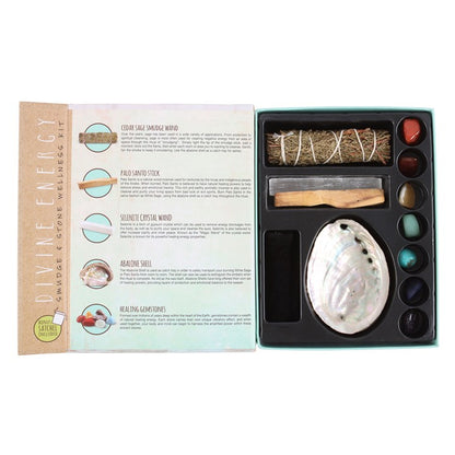 Divine Energy Smudge & Stone Wellness Kit – Complete Cleansing and Meditation Set