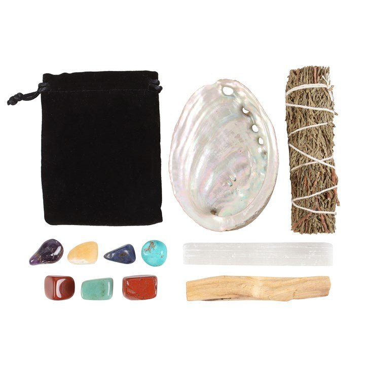 Divine Energy Smudge & Stone Wellness Kit – Complete Cleansing and Meditation Set