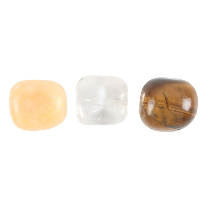 Confidence & Courage Crystal Set – Yellow Jasper, Clear Quartz & Tiger’s Eye