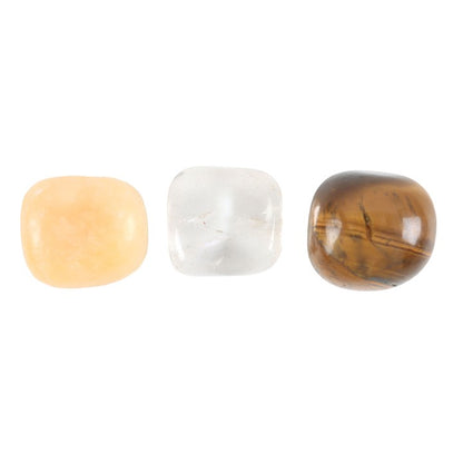 Confidence & Courage Crystal Set – Yellow Jasper, Clear Quartz & Tiger’s Eye
