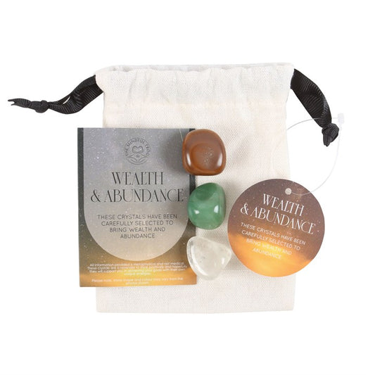 Wealth & Abundance Crystal Set – Green Aventurine, Clear Quartz & Tiger’s Eye