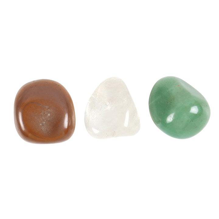Wealth & Abundance Crystal Set – Green Aventurine, Clear Quartz & Tiger’s Eye