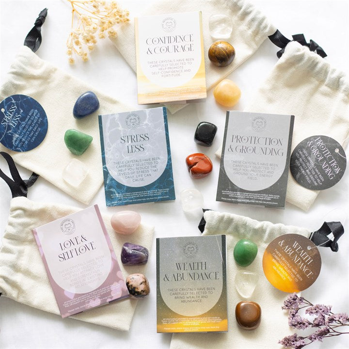 Wealth & Abundance Crystal Set – Green Aventurine, Clear Quartz & Tiger’s Eye