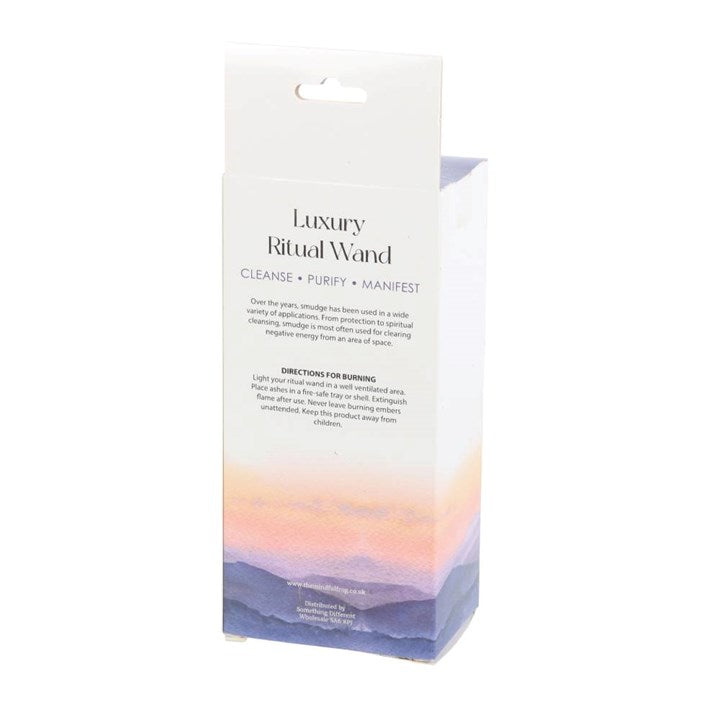 6in Ritual Smudge Wand with White Sage, Abalone & Quartz – Purification, Healing & Spiritual Clarity
