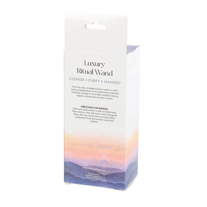 6in Ritual Smudge Wand with White Sage, Abalone & Quartz – Purification, Healing & Spiritual Clarity