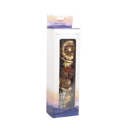 9in Ritual Smudge Wand with Rosemary, Palo Santo & Red Jasper – Cleansing, Strength & Grounding