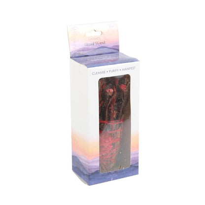 6in Ritual Smudge Wand with Rosemary & Red Flowers – Cleansing, Passion & Protection