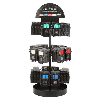 Ritual Candle Merchandising Display – 72 Magic Spell Candle Packs on Tabletop Spinner