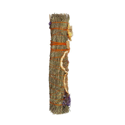 9in Ritual Smudge Wand with Rosemary, Lavender, Orange & Rhodonite – Cleansing & Healing Bundle