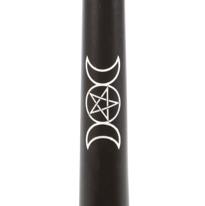 Set of 3 Black Triple Moon Candles – Mystical Taper Candles for Rituals & Home Décor