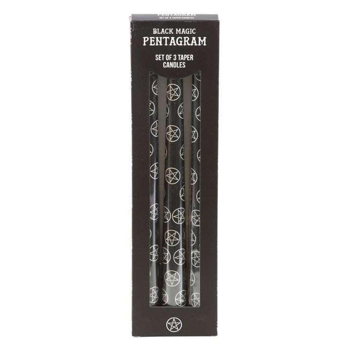 Protection & Ritual Candle Set – 3 Pentagram Taper Candles