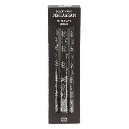Protection & Ritual Candle Set – 3 Pentagram Taper Candles
